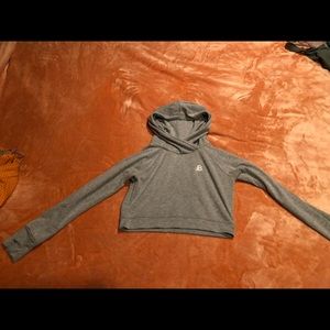 Gray built apparel workout cropped hoodie